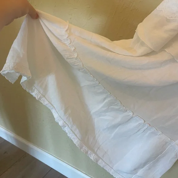 Free People white Tiered Wide Leg Pants - Picture 4 of 6